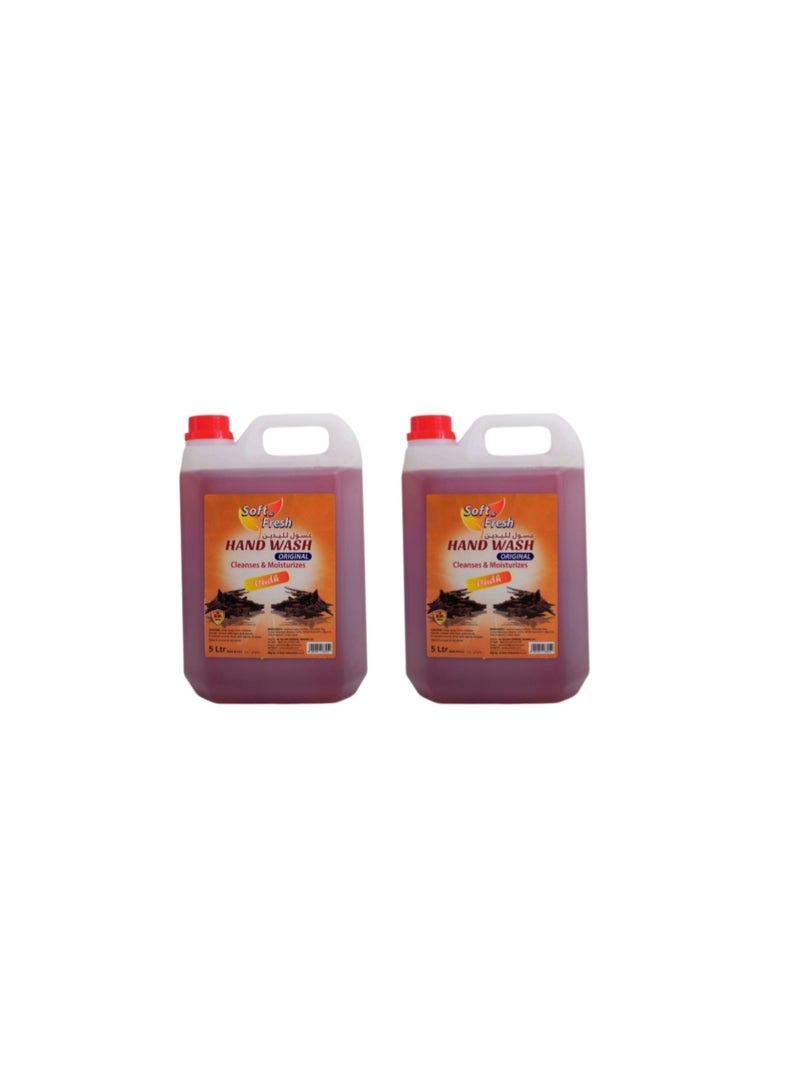 Soft & Fresh Oud Liquid Hand Wash Set of 2 | 5 L Each | Rich & Luxurious Oud Fragrance | Gentle Daily Hand Cleanser | Ideal for Home & Commercial Use - Image 1